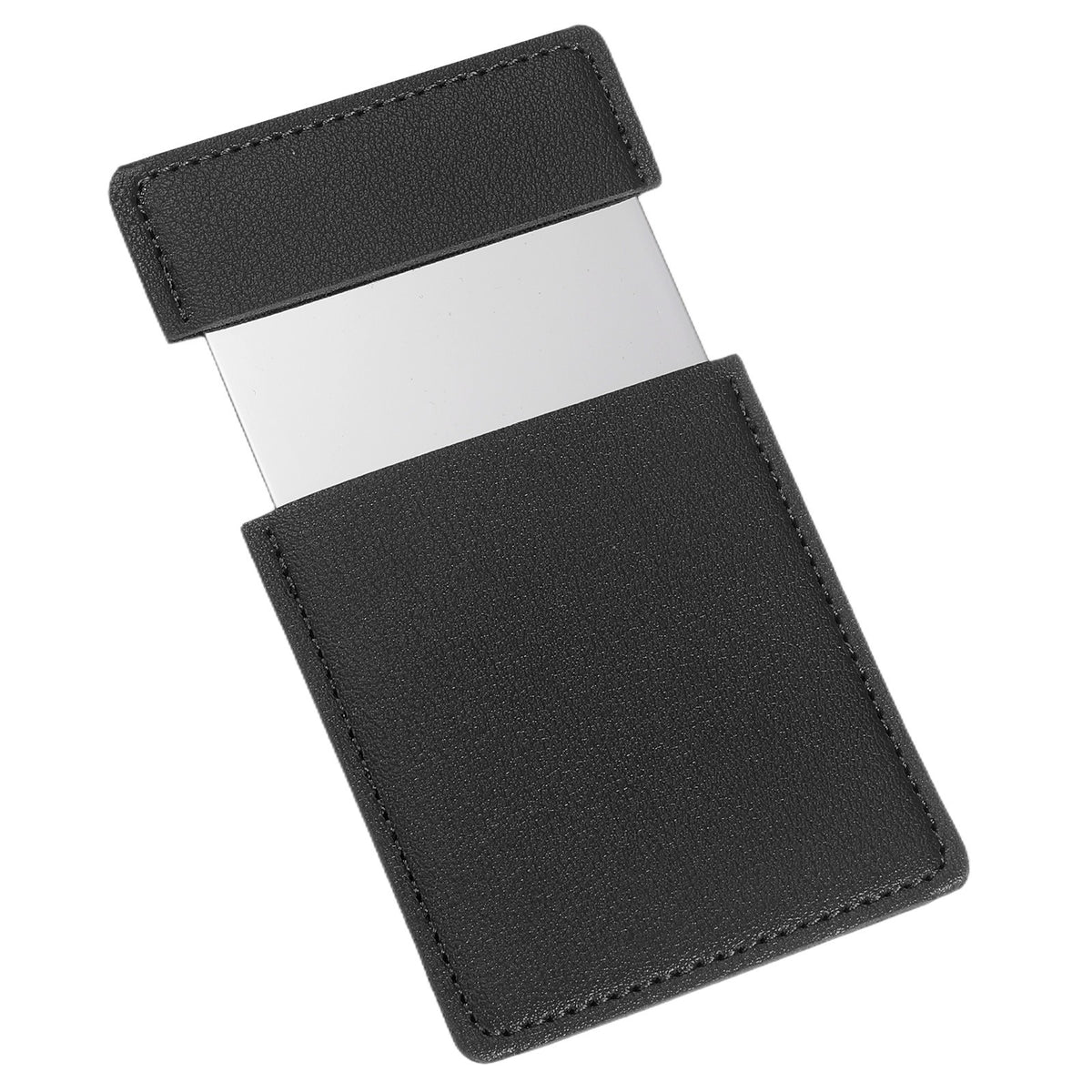 Small Travel Pocket Mirror Stainless Steel Black 2.44x3.74 Inch
