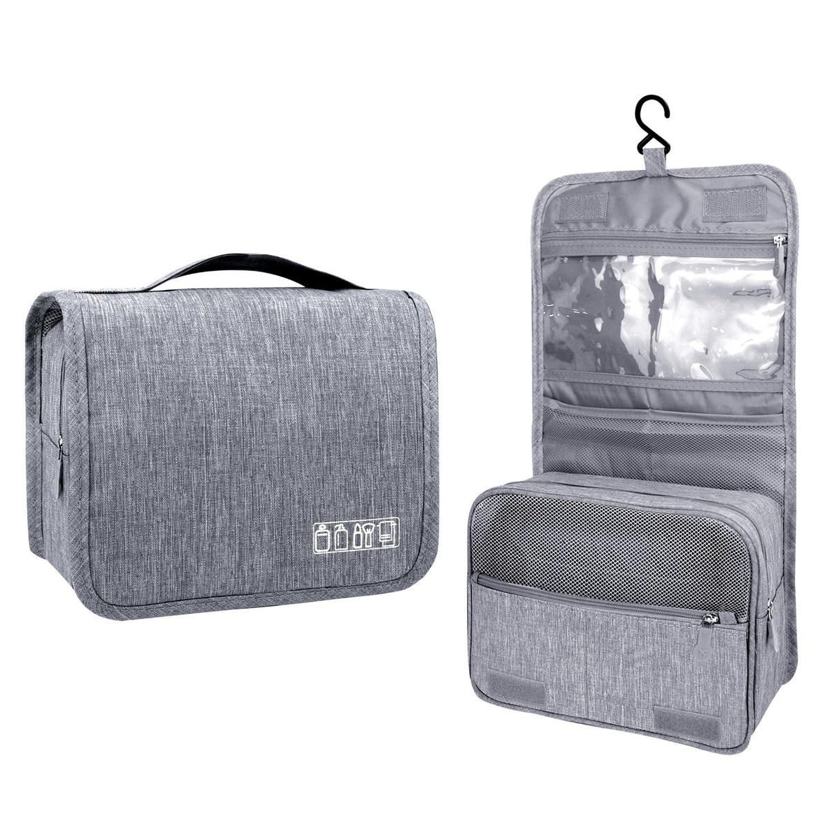 Large Capacity Waterproof Toiletry Bag with Hanging Hook for Travel