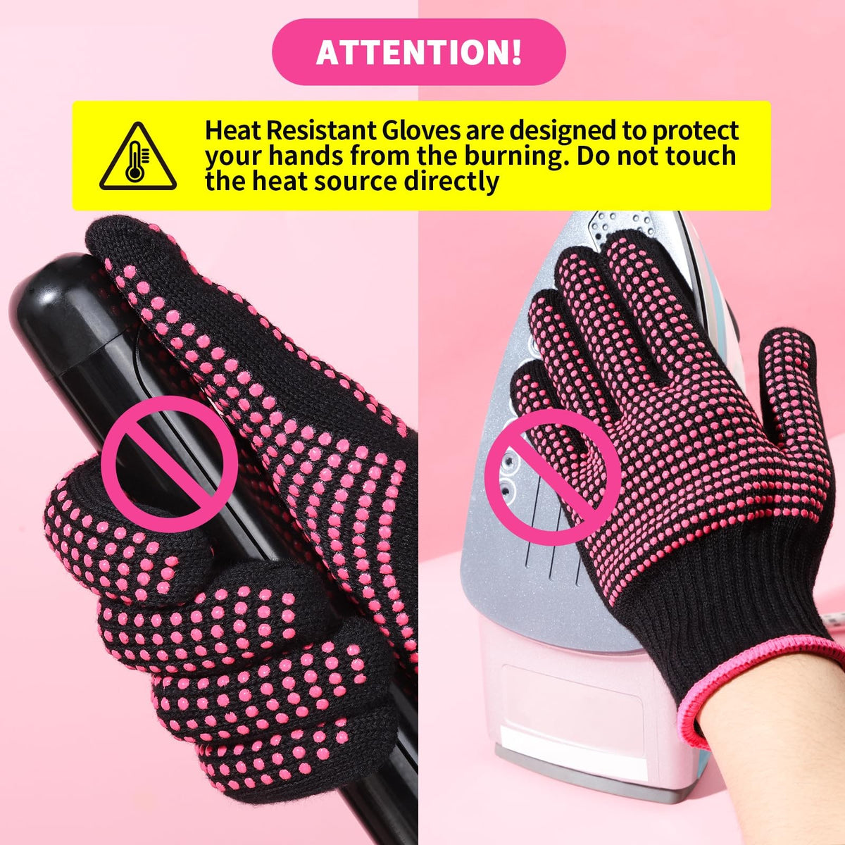 Teenitor 2 Pcs Heat Resistant Gloves With Silicone Bumps,