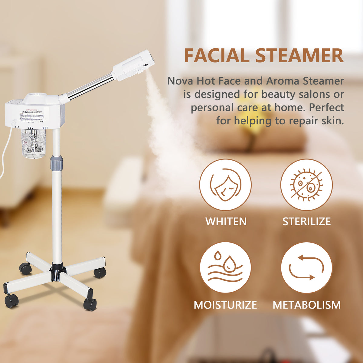 Professional Facial Steamer with Ozone & Steam Modes