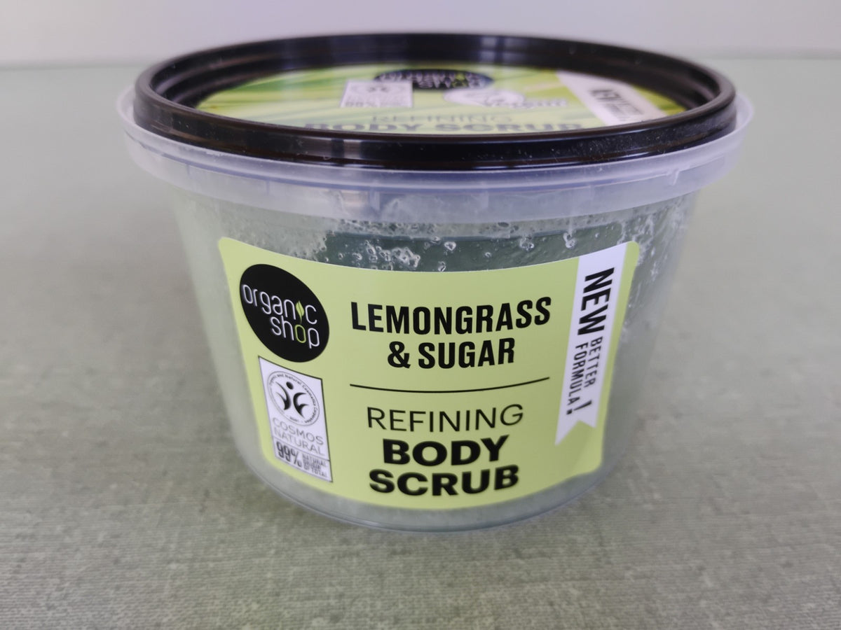 Organic Shop Body Scrub Lemongrass & Sugar 250ml 8.5oz Exp 04/2029