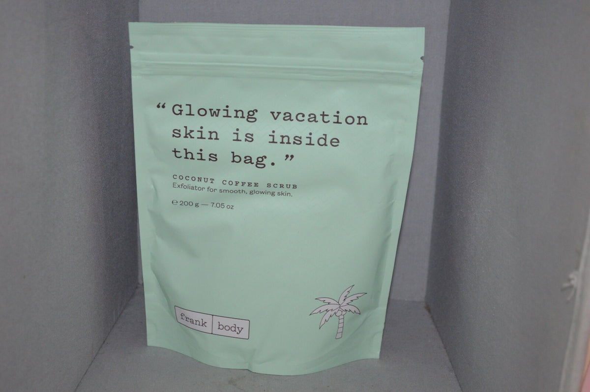 Frank Body Glowing Vacation Skin Is Inside This Bag Coconut Coffee