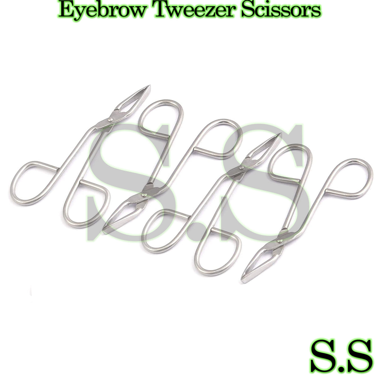 4 Pcs Flat Tip Eyebrow Tweezers Hair Removal Tools Stainless Steel