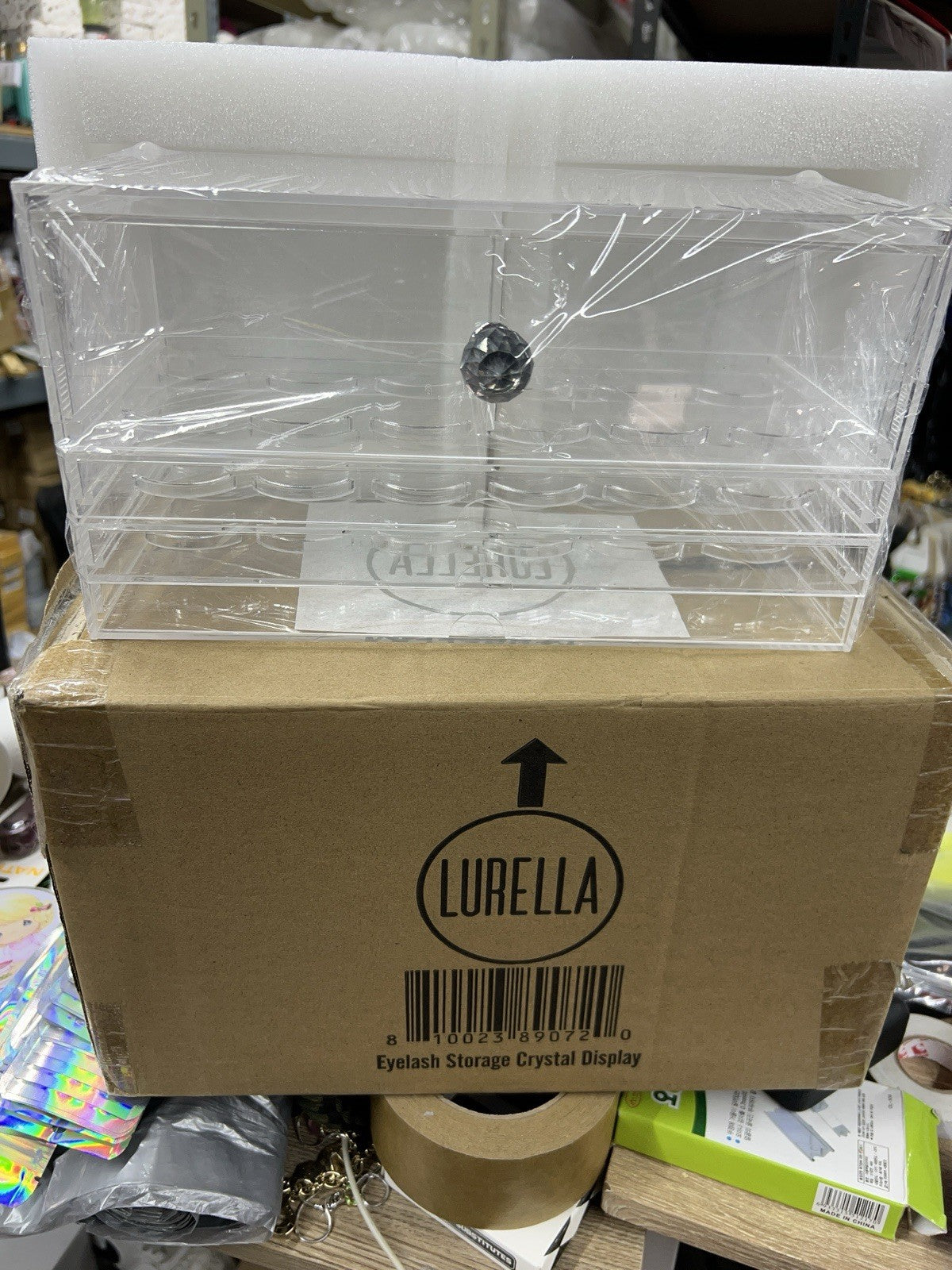 Eyelash Storage Crystal Display Case - Lurella Makeup Organizer