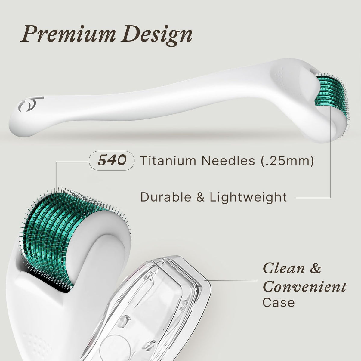 Derma Roller for Face, Beard & Scalp - Microneedling 0.25mm Skin Care Tool