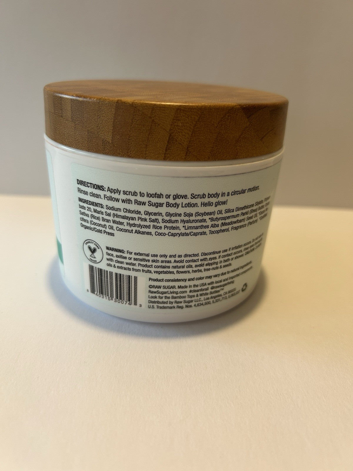 Raw Sugar Daily Micro Salt Scrub Polish Shea + Rice Flower Hyaluronic