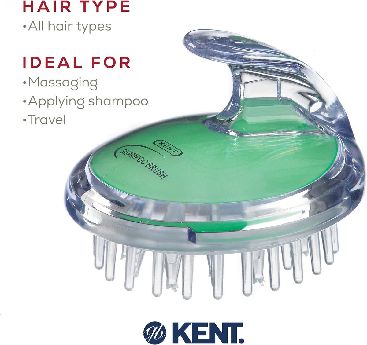 Scalp Scrubber Hair Brush with 42 Rubber Bristles for Exfoliation & Massage