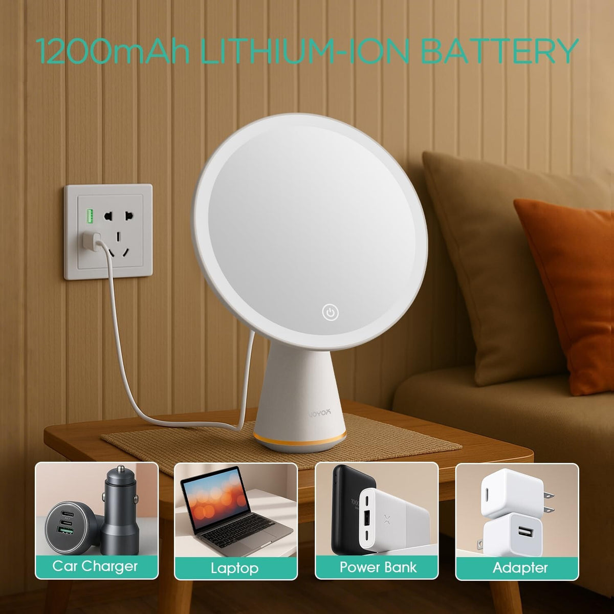 Rechargeable Travel Vanity Mirror with Lights | 3 Brightness Levels