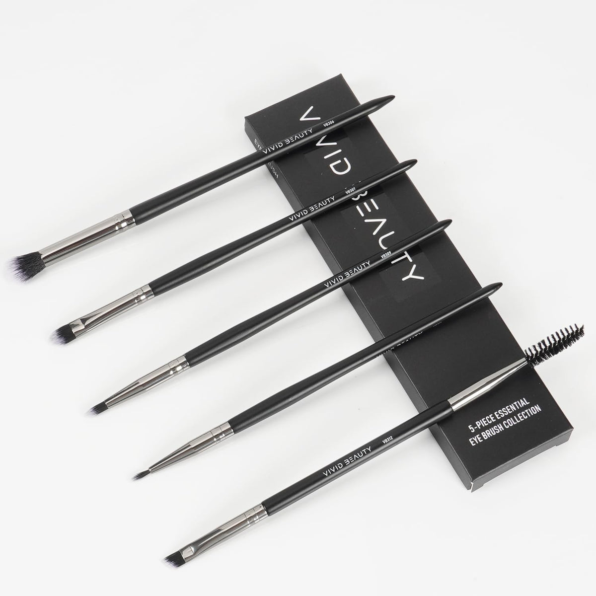 5-Piece Eye Makeup Brush Set for Eyeshadow Eyeliner & Brows - Soft Synthetic Bristles