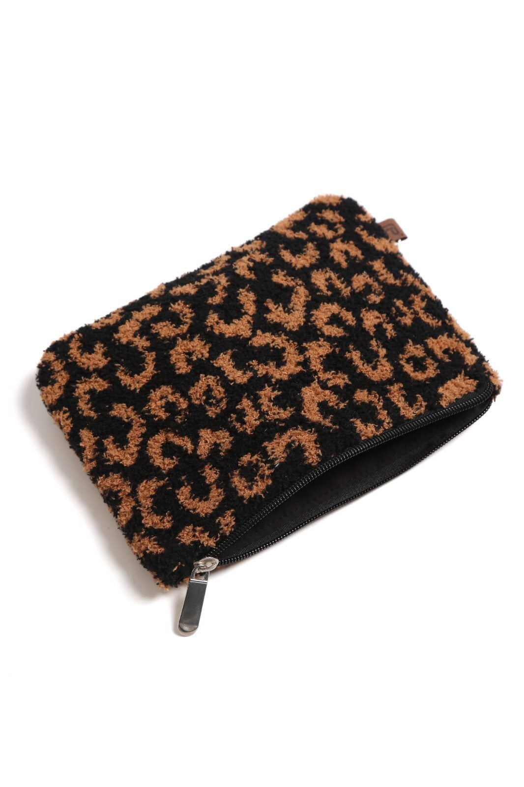 Leopard Pattern Travel Pouch with Zipper Closure - Small Cosmetic & Organizer Bag