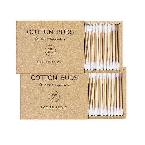 Eco-Friendly Bamboo Cotton Swabs for Ear Care - 400 Count