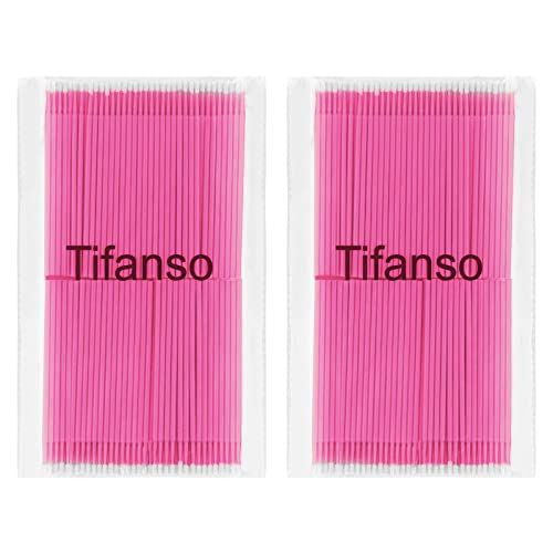 Disposable Micro Cotton Swabs 2mm, 400Pcs for Lash Extensions, Pink