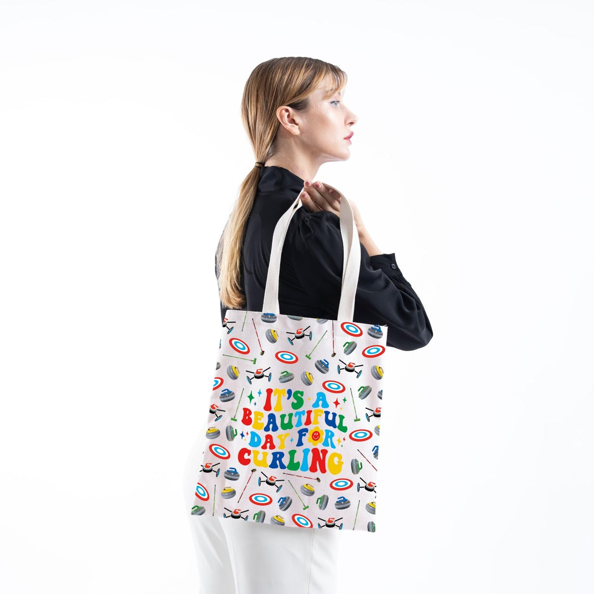 Sport Lover Tote Bag for Curling Fans Reusable Gift