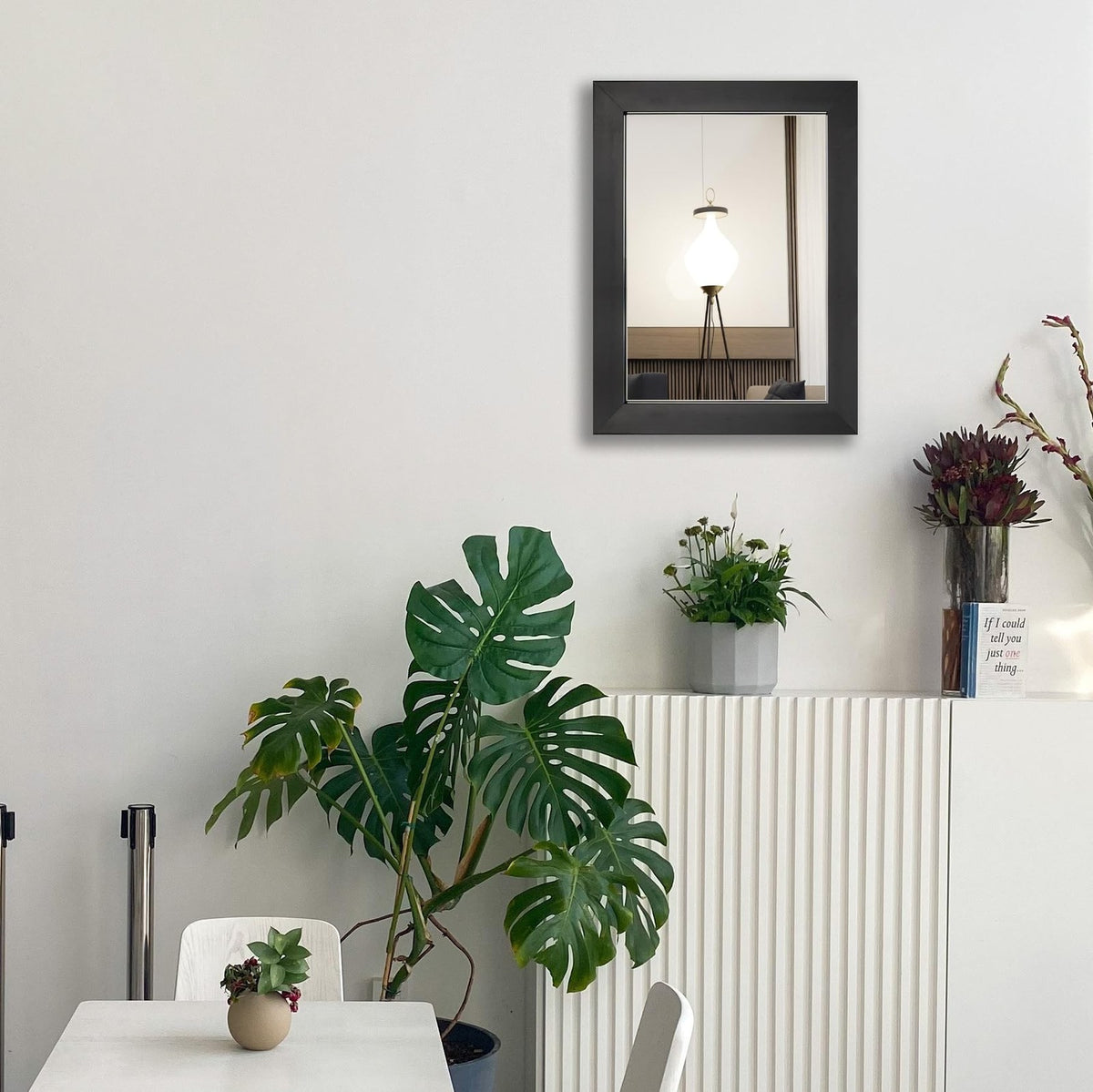 Rectangular Wall Mirror 12x16 Inches Black Modern Home Decor