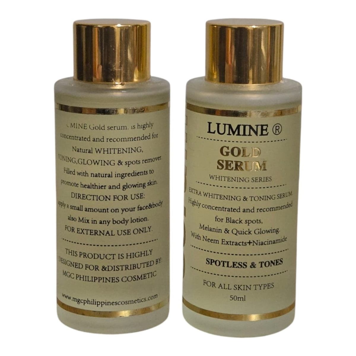 Lumine Gold Spotless Toning Serum - 50ml, Pack of 2 for Radiant Skin