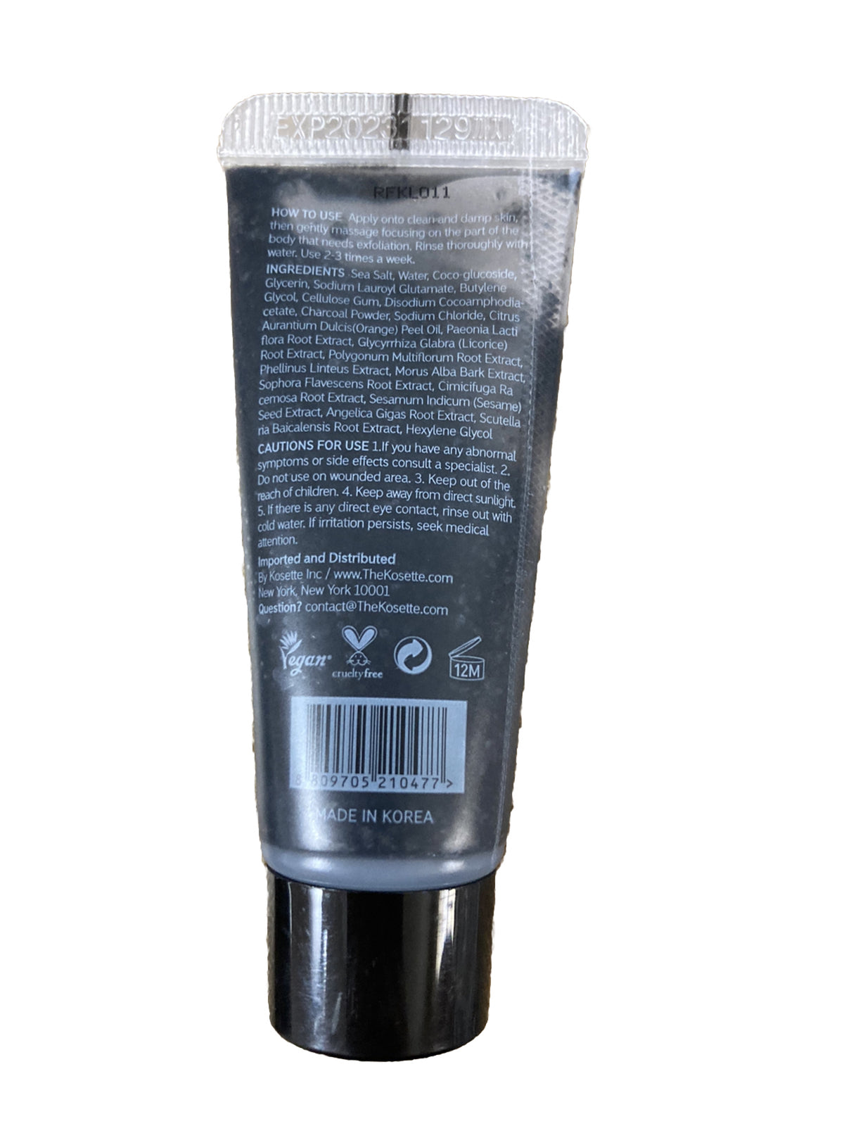 Kosette Salt Body Scrub Grey Sea + Bamboo Charcoal - 2 Travel Sizes
