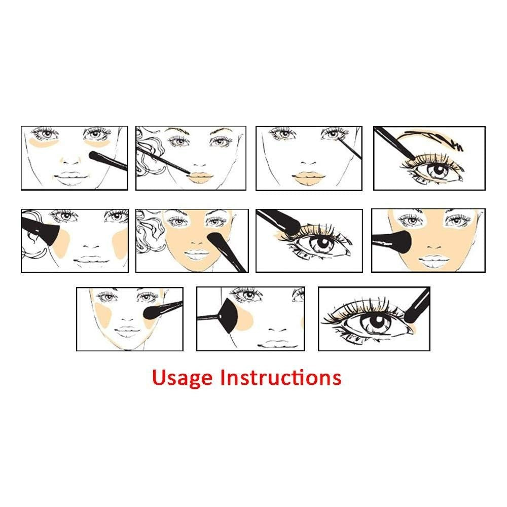 24-Piece Makeup Brush Set with Black Leather Case - Professional Cosmetic Tools