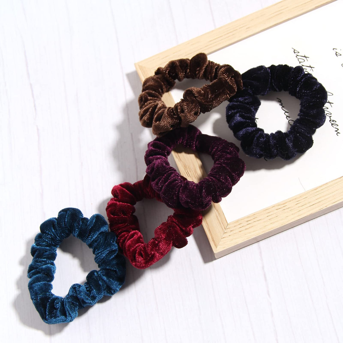 Pack of 10 Small Velvet Scrunchies for Women Count (Pack 1), Mix