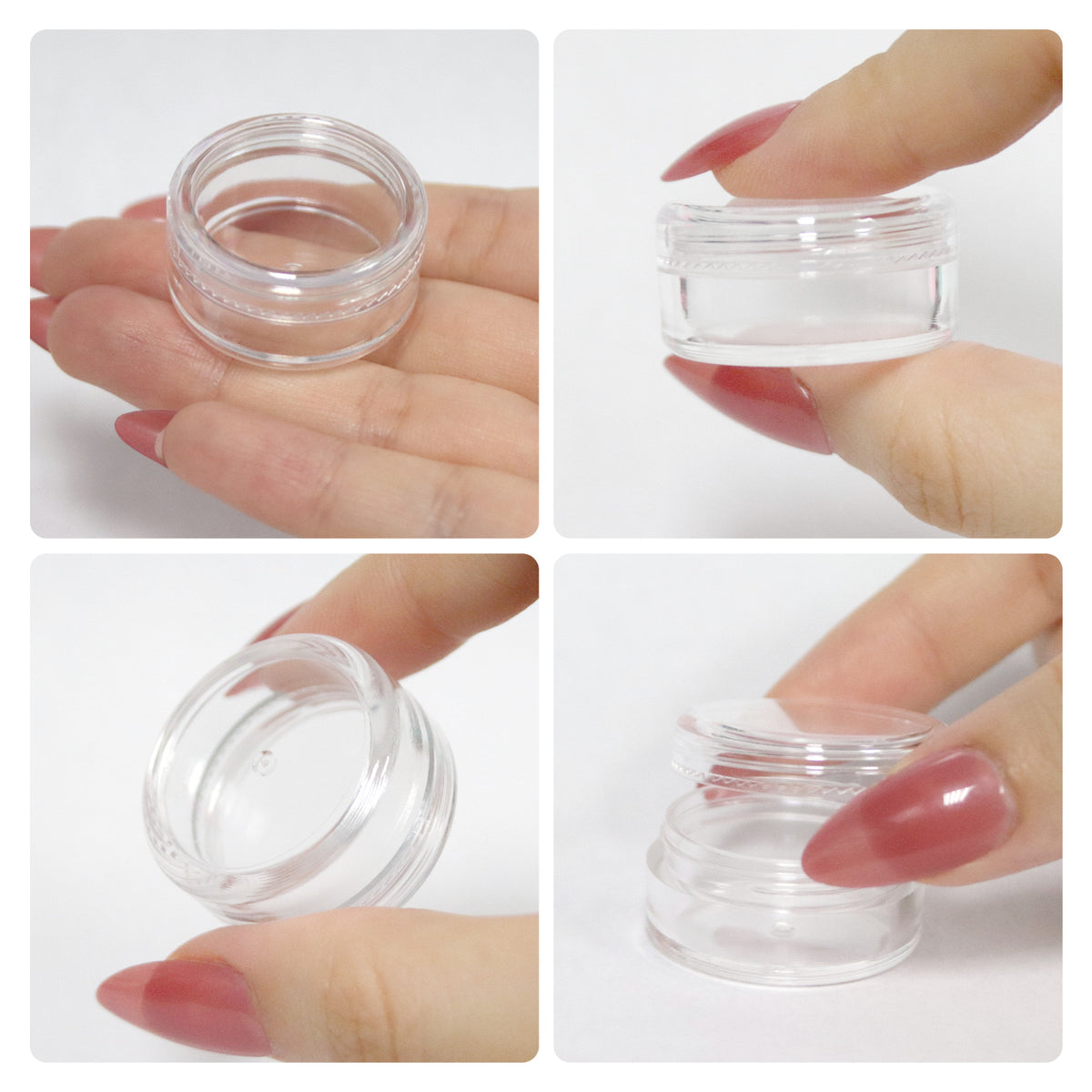 25 Pack Clear Plastic Cosmetic Sample Jars 5g Travel Containers