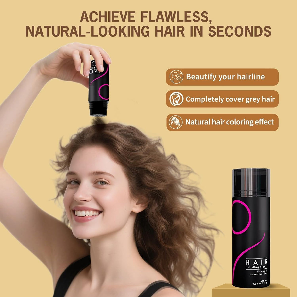 Dark Brown Hair Fibers for Thinning Hair