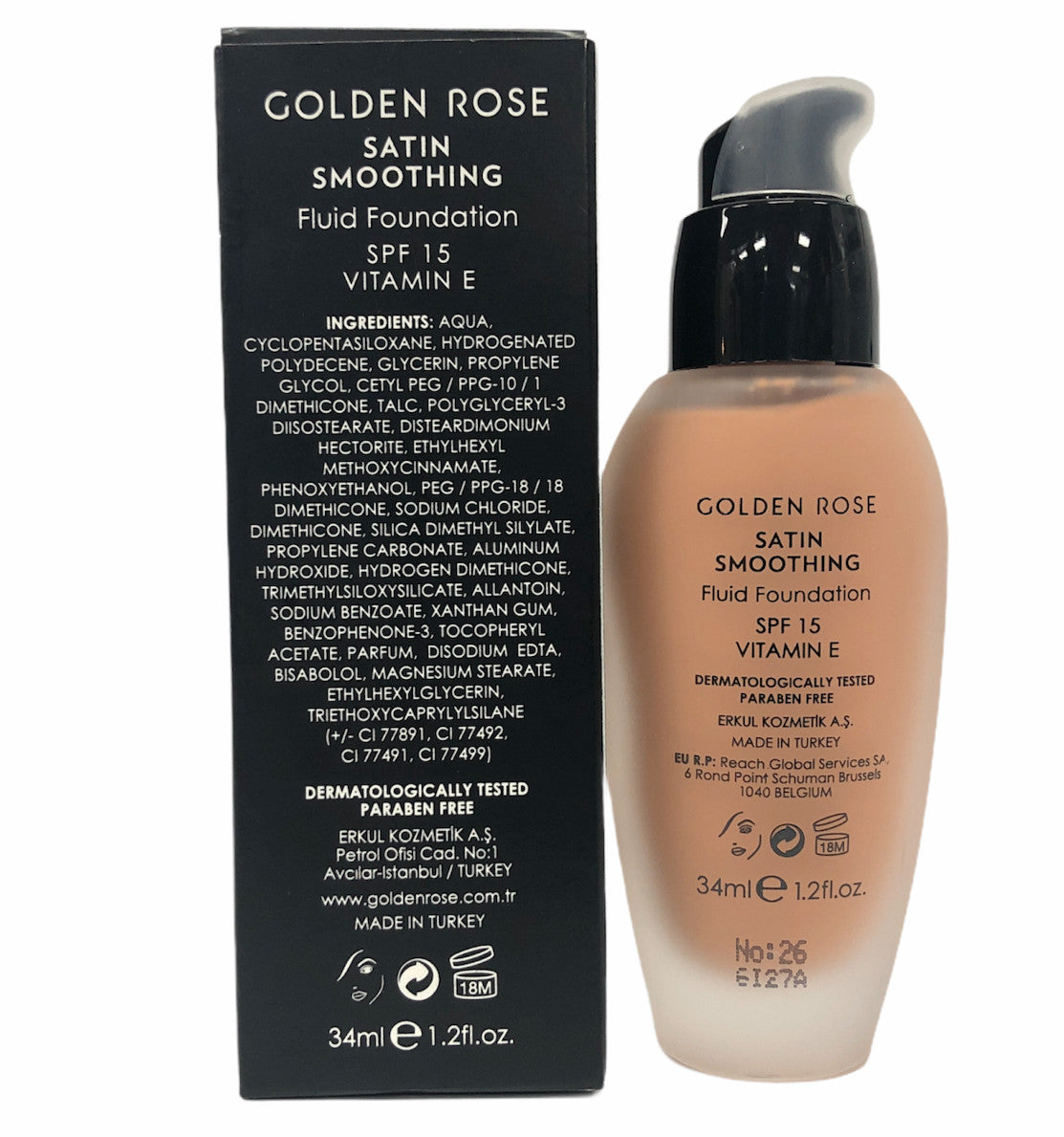 Fluid Foundation SPF 15 - Satin Smoothing Makeup with Wide Shade Range