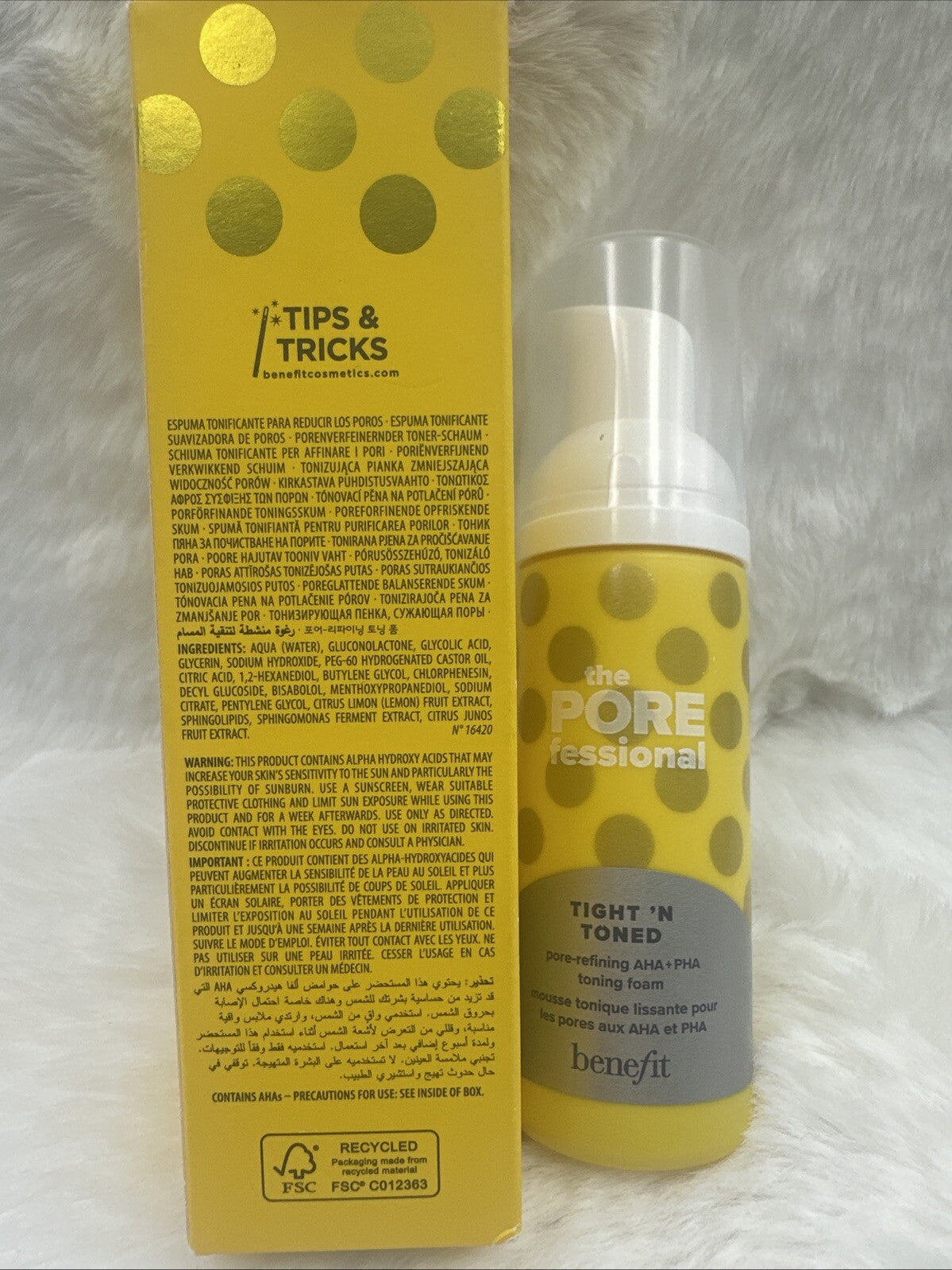 Benefit POREfessional Tight 'N Toned AHA + PHA Toning Foam Travel Size 0.75 fl oz