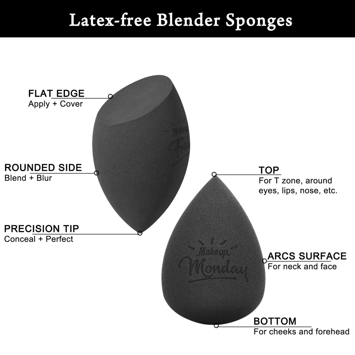 Makeup Sponge Set Blender Sponges Latex-Free Face Foundation Tools