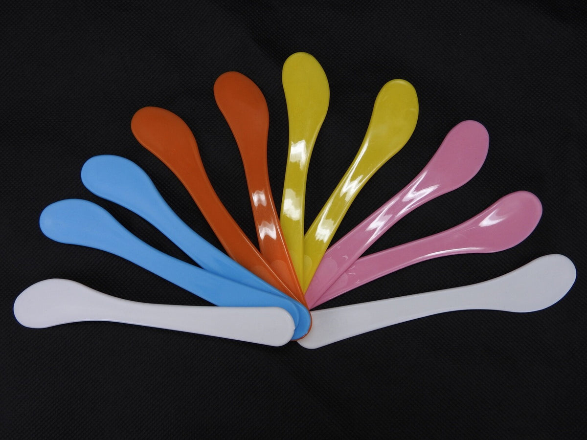 10 Pcs Medium Plastic Makeup Mixing Spatula Applicators Set - Random Colors