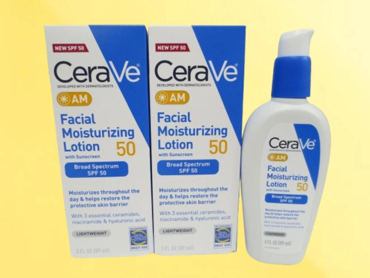 CERAVE AM FACIAL MOISTURIZING LOTION SPF 50 3 OZ BOX EXP: 2027 2PCS