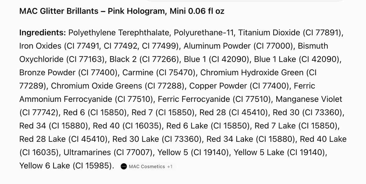 MAC Pink Hologram Glitter Brillants Mini Travel Size Cosmetic
