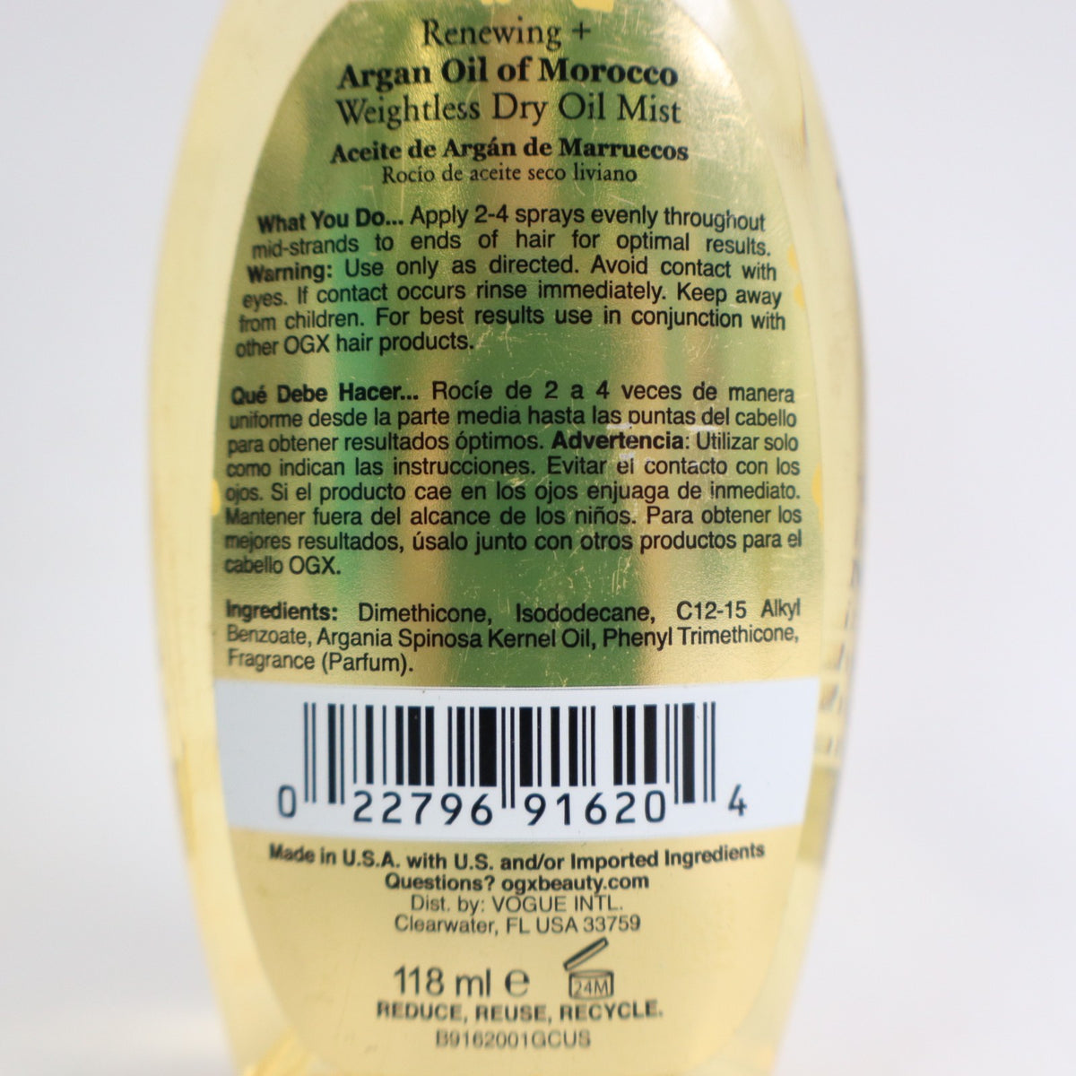 2 Pack Dry Oil Mist with Argan Oil of Morocco - Weightless Hair & Skin Treatment