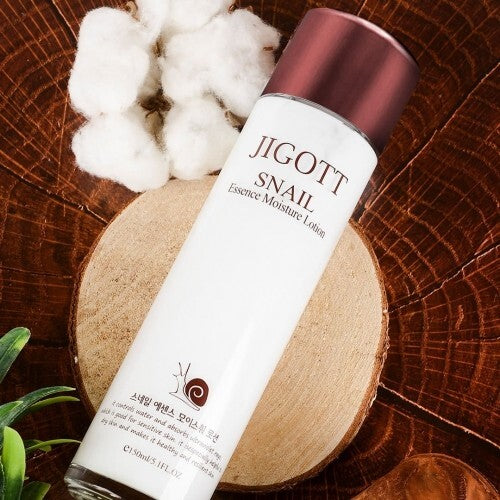 Jigott Snail Essence Moisture Skin Care Set - Toner, Emulsion, Cream, Travel Sizes