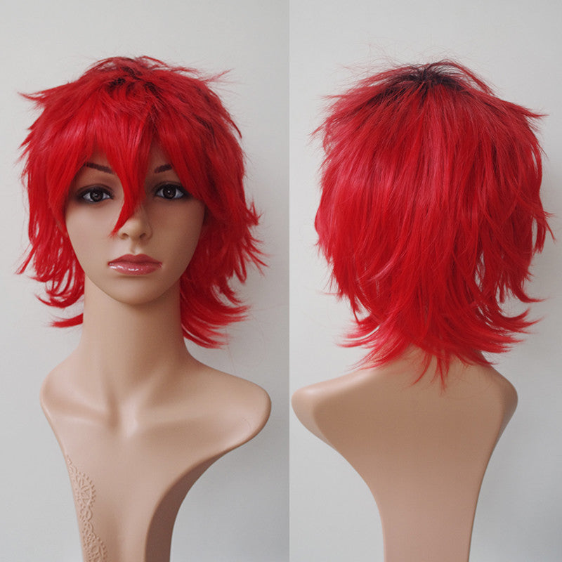 Anime Cosplay Wigs Short Straight Heat-Resistant Synthetic Hair Costume Accessory