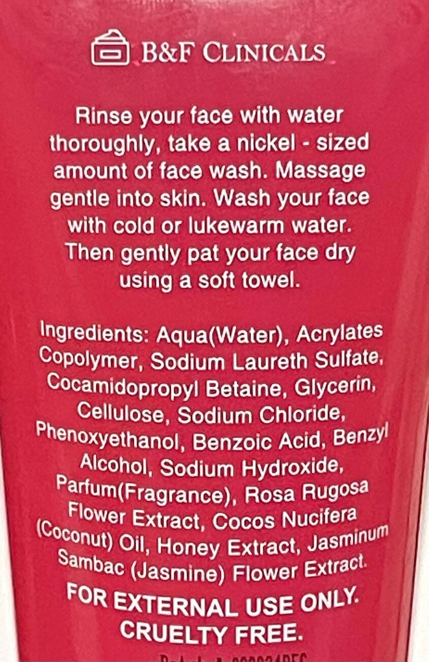 Facial Cleanser with Vitamin C & Rosewater - Hydrating Brightening Face Wash