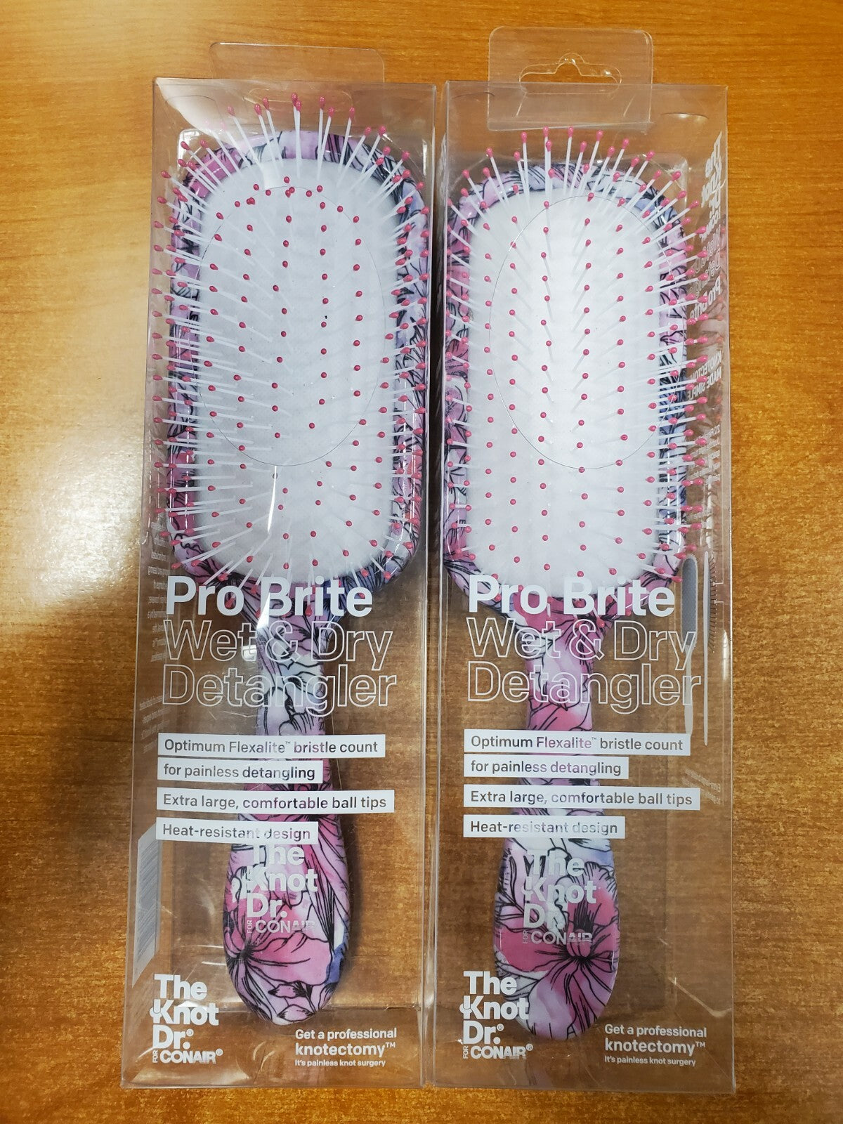 2 Pack Wet & Dry Detangling Hair Brushes - Painless Scalp Massage & Heat-Resistant Design