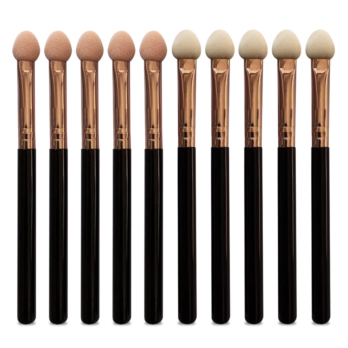 Professional Makeup Brushes Set for Women - 10 Pcs Black Sponge Brush Collection