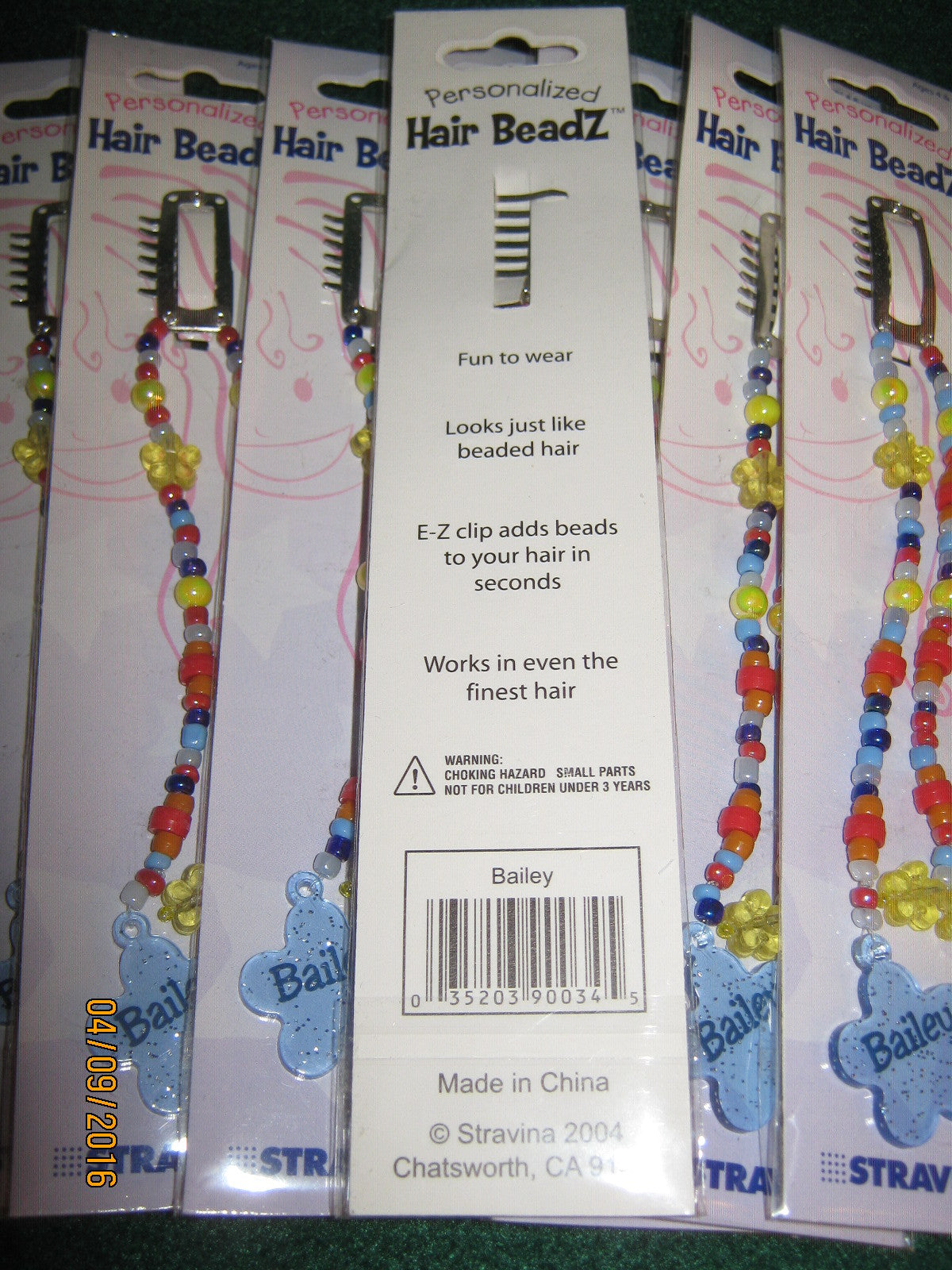 (20) Hair Beads "BAILEY" - BLUE- Stravina / Beadz Children 4 &Up