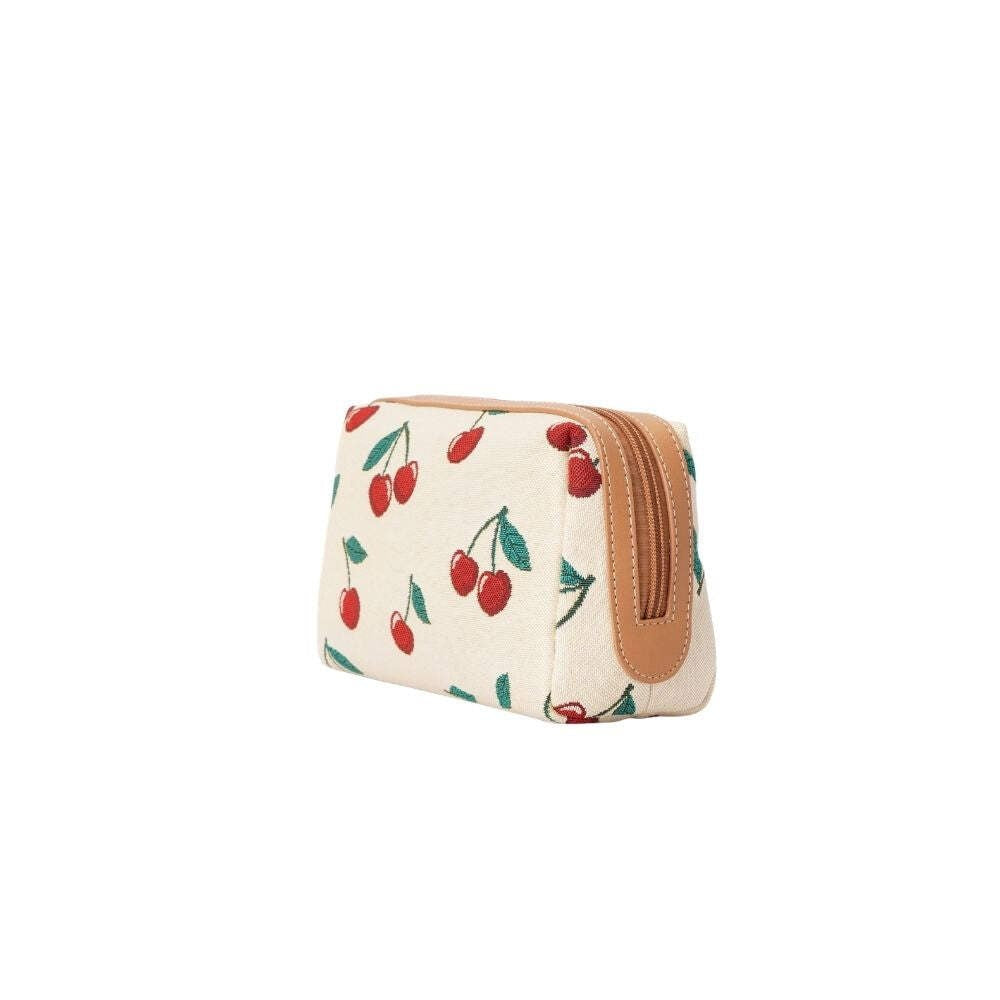 Cherry Cream Beauty Bag - Travel Cosmetic & Toiletry Organizer