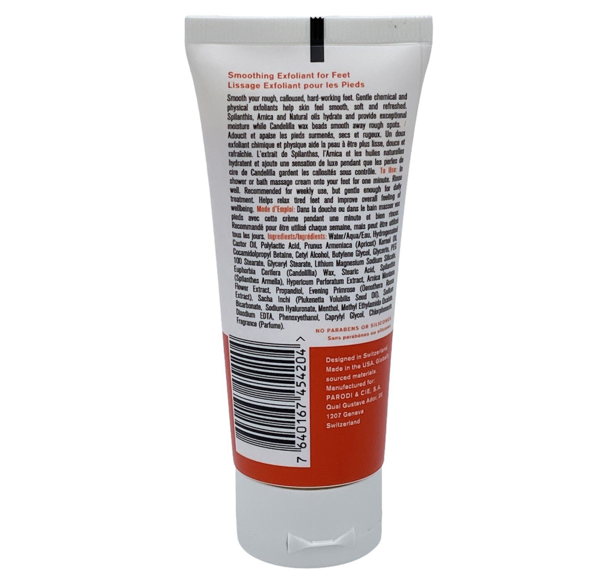 Parodi Swiss Smoothing Foot Exfoliant 2 oz Rough Dry Calloused Feet