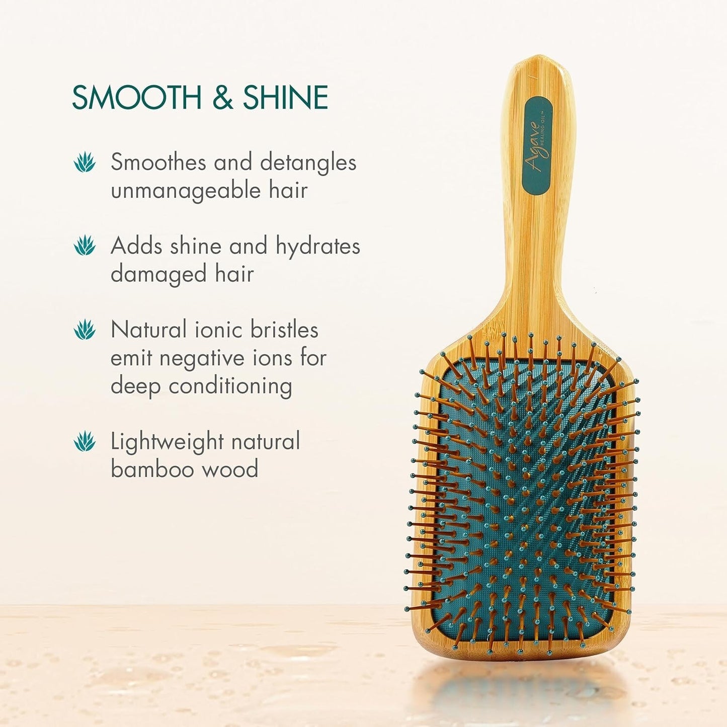Eco-Friendly Bamboo Paddle Hair Brush for Detangling & Shine