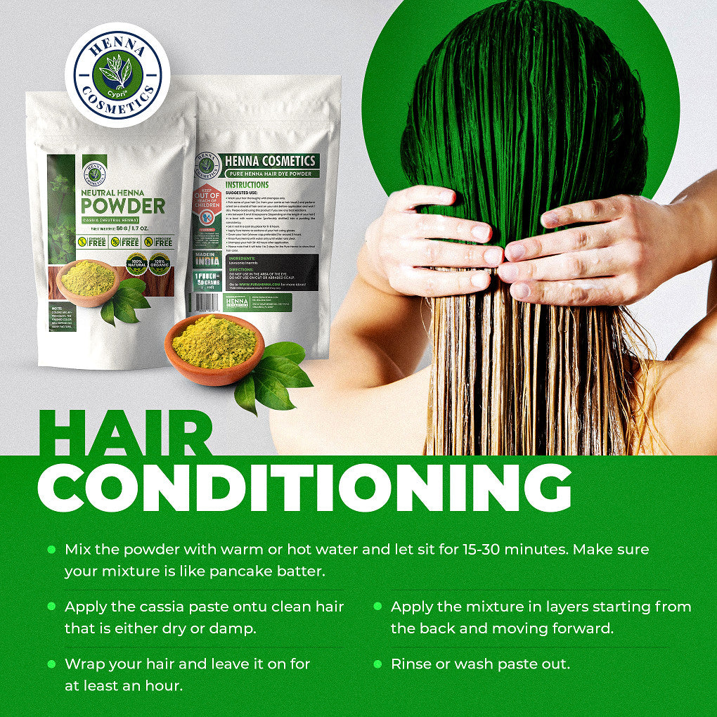 Neutral Henna Powder for Hair Conditioning - 100g Organic Cassia Obovata