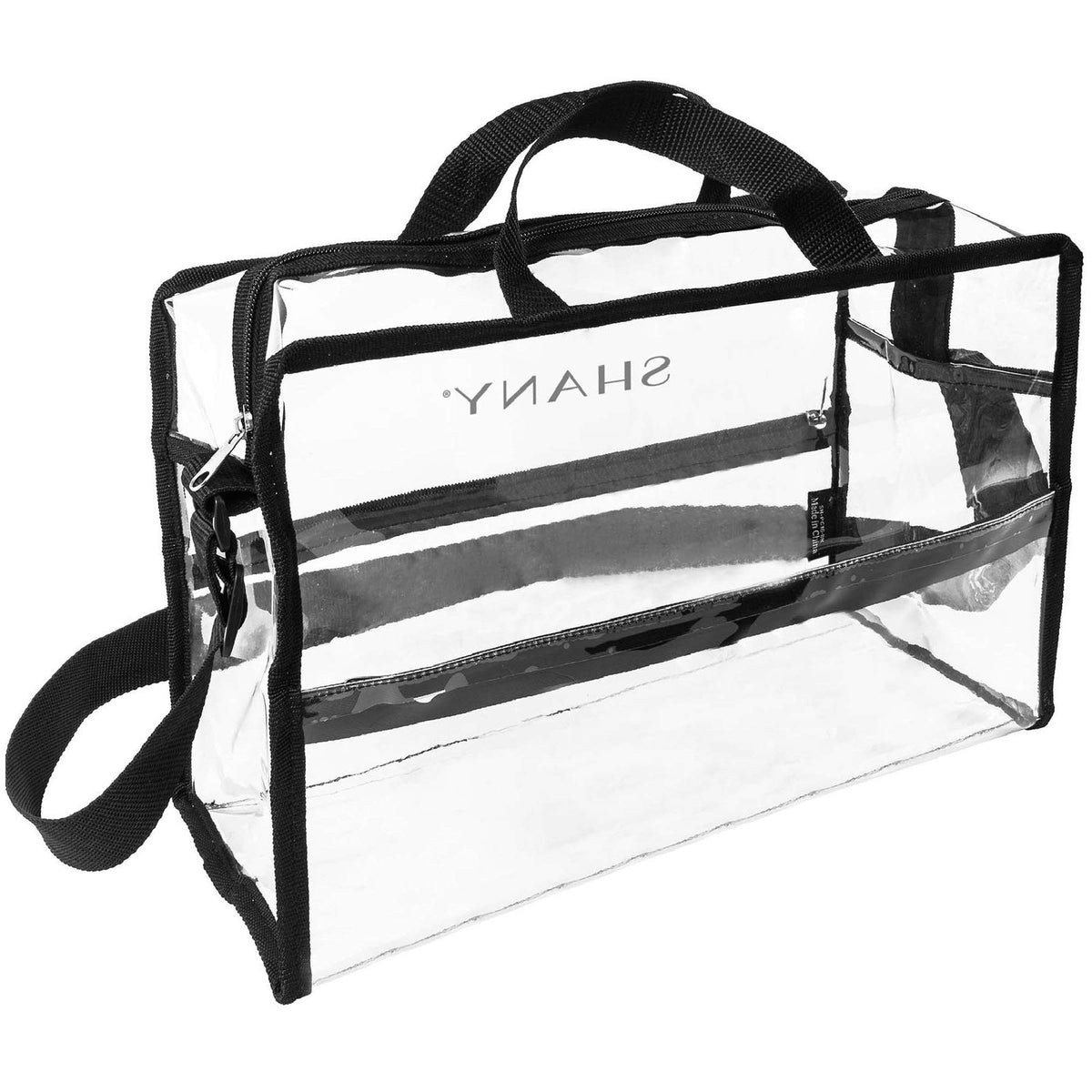 Clear PVC Water-Resistant Travel Tote Bag with Adjustable Strap - Large See-Thru Bag