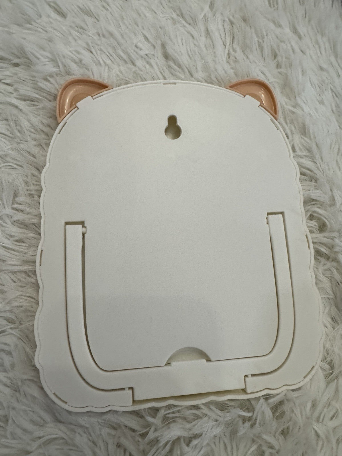 Cute Plastic Vanity Mirror with Cartoon Cat & Bear Ears - Foldable Desktop Accessory