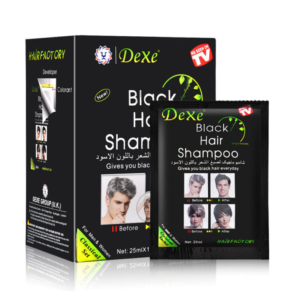 Herbal Black Hair Dye Shampoo Anti-Hair Loss Long-Lasting Nourishment 30 Pack