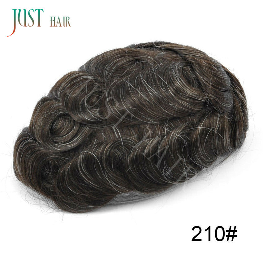 Men's Human Hair Toupee Replacement System - Ultra Thin Skin Hairpiece