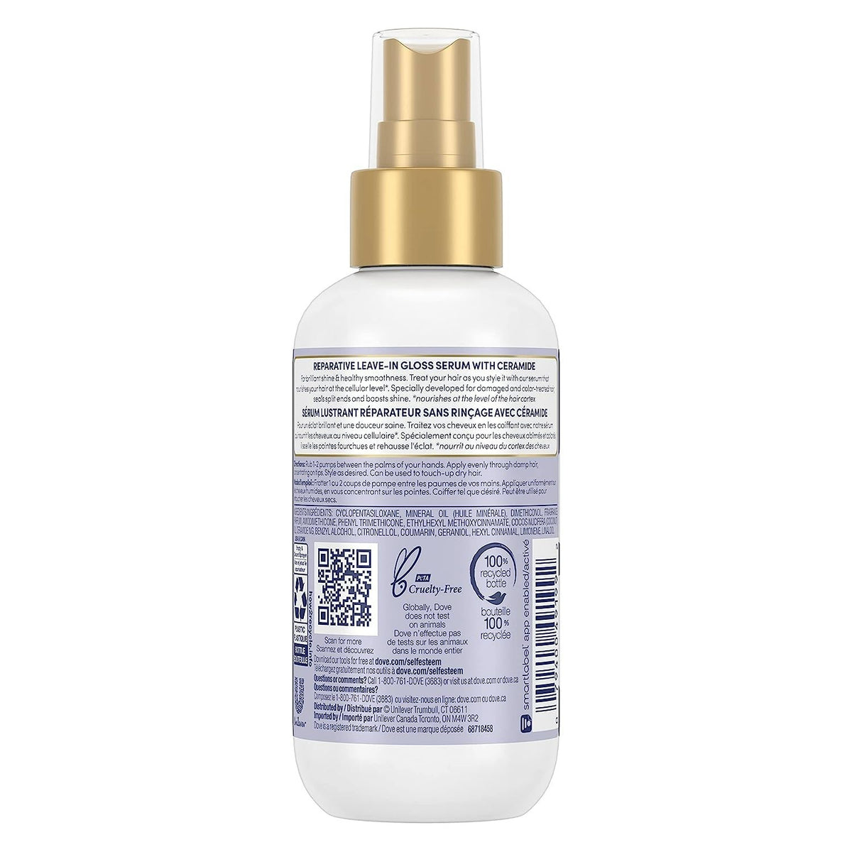 Dove Hair Therapy Gloss & Repair Hair Serum with Ceramide - Pack of 2