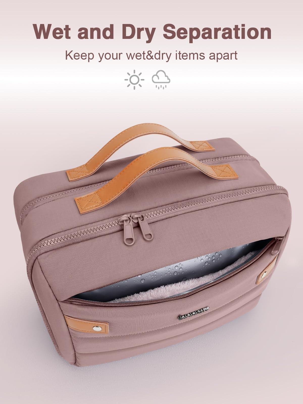 Women's Hanging Waterproof Toiletry Bag with Compartments Travel Organizer