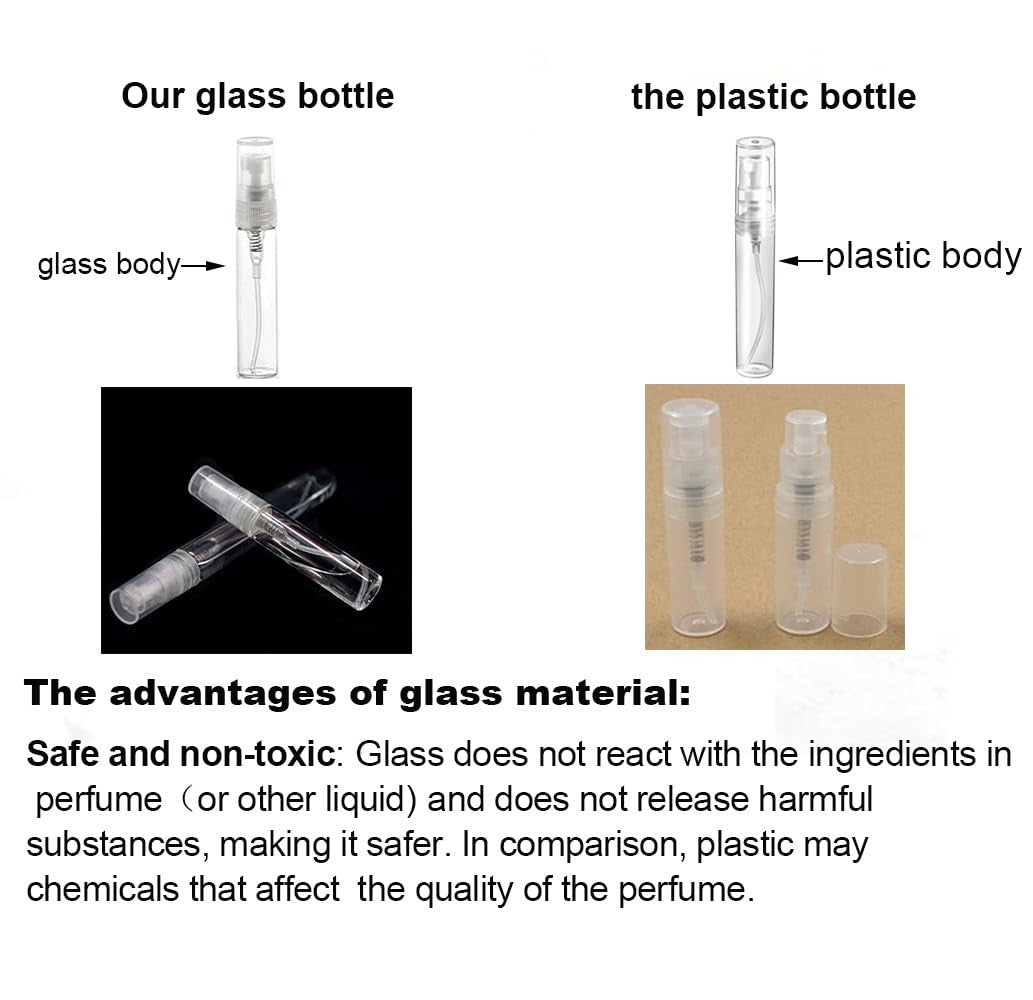 Glass Refillable Perfume Spray Bottles 5ml - Pack of 25 Travel Perfume Containers