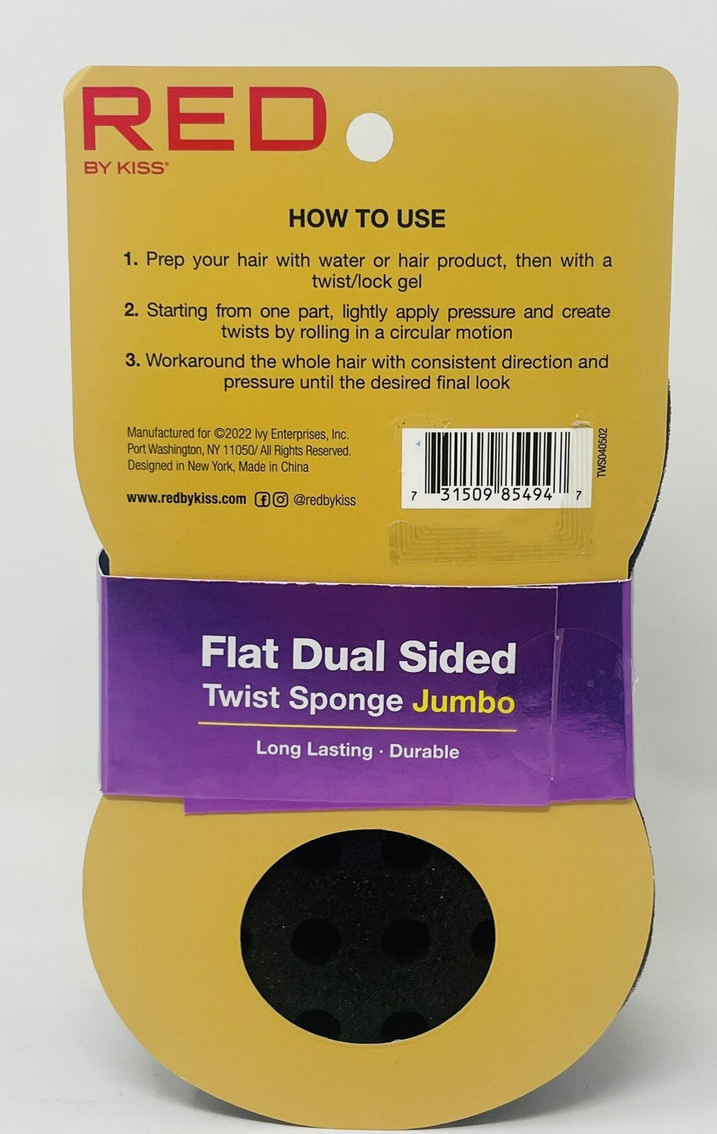 Dual Flat Sided Twist Sponge - Jumbo 14mm Front & 10mm Back - TWS04