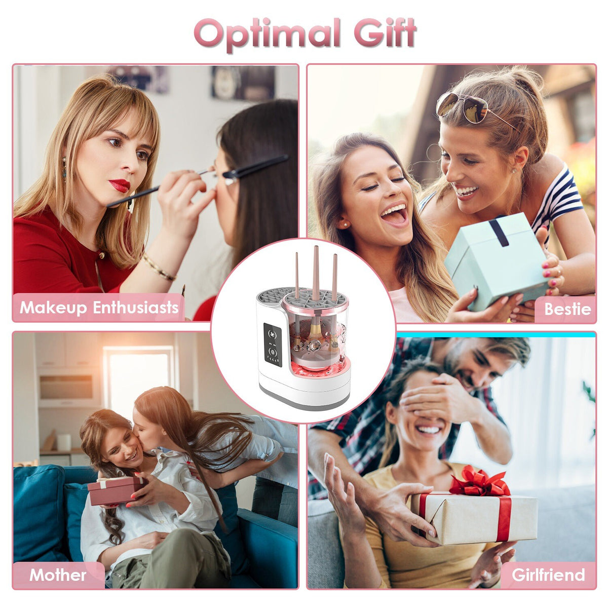 Electric Makeup Brush Cleaner and Dryer with UV Disinfection - 4 in 1